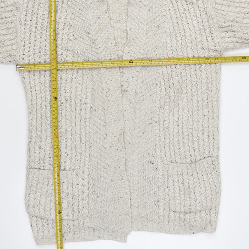 FatFace Women's Beige Chunky Knit Open Cardigan Size 8