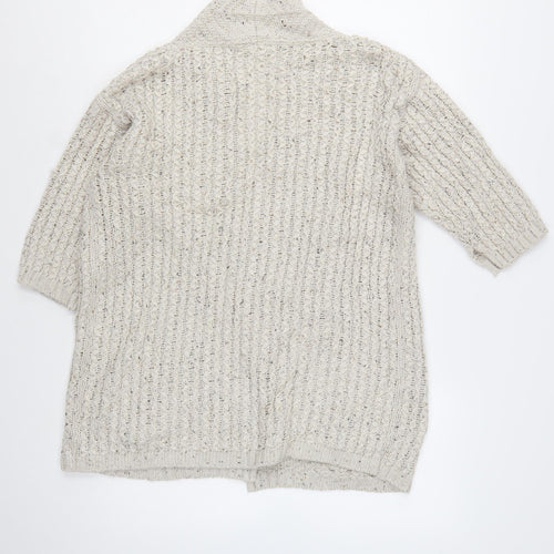 FatFace Women's Beige Chunky Knit Open Cardigan Size 8