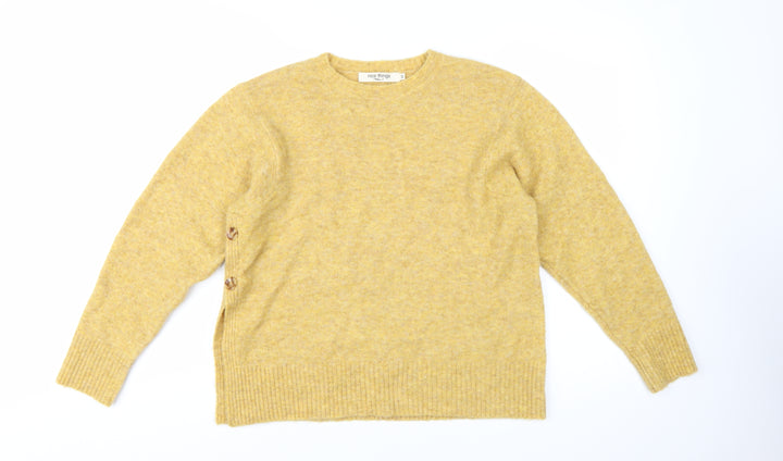 Nice Things Women's Yellow Wool Blend Crew Neck Pullover Jumper Size S