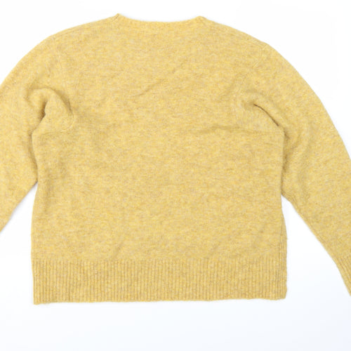 Nice Things Women's Yellow Wool Blend Crew Neck Pullover Jumper Size S