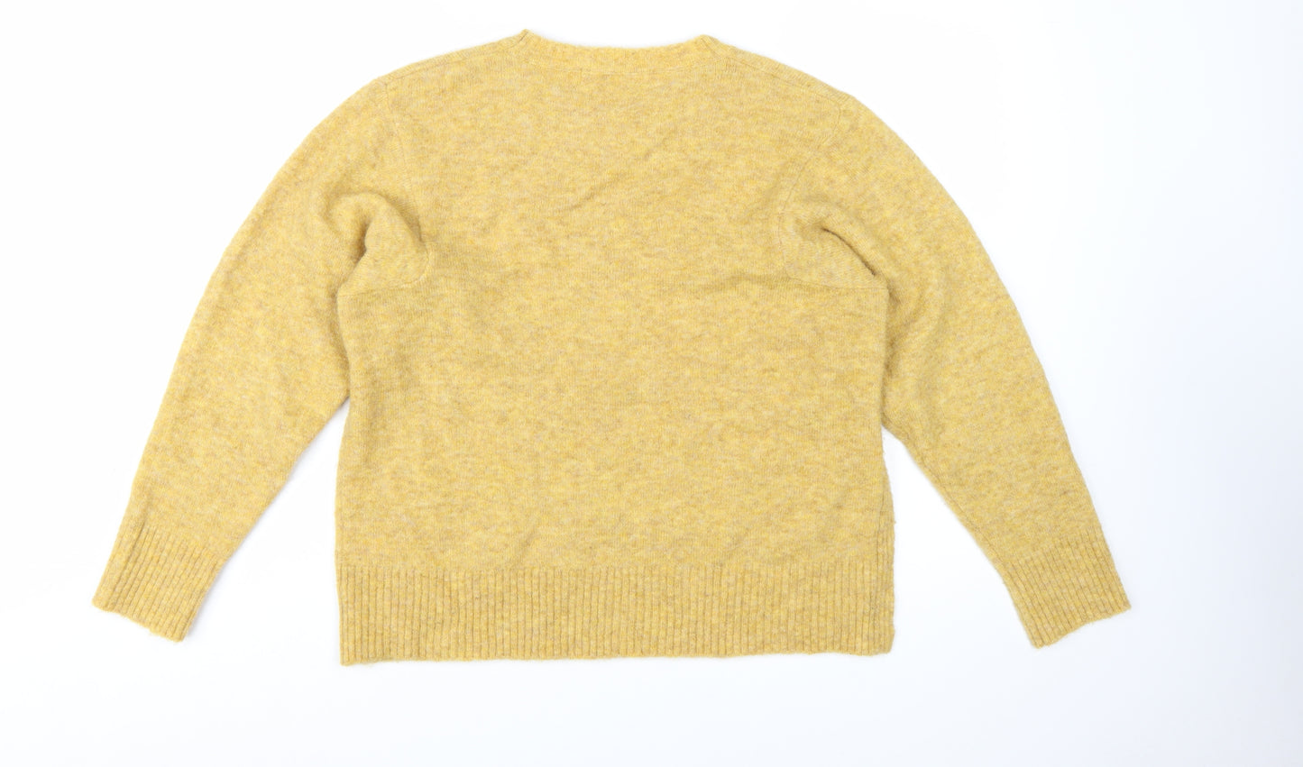 Nice Things Women's Yellow Wool Blend Crew Neck Pullover Jumper Size S