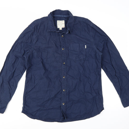 Fat Face Men's Blue Cotton Long Sleeve Button-Up Shirt Size L