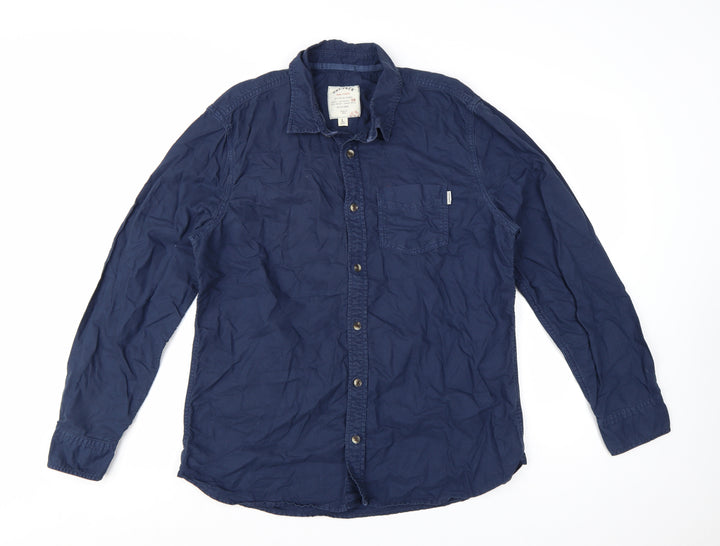 Fat Face Men's Blue Cotton Long Sleeve Button-Up Shirt Size L