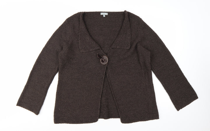 Marks and Spencer Per Una Women Brown XL Cardigan with Button Detail