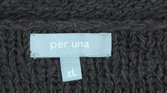 Marks and Spencer Per Una Women Brown XL Cardigan with Button Detail