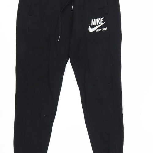 Nike Women's Black Jogger Sweatpants Small Fleece Tapered Fit