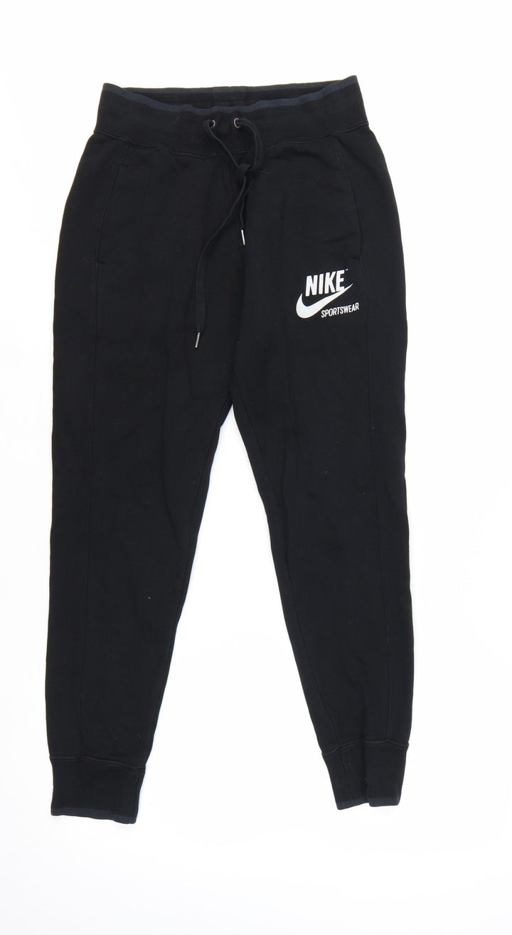 Nike Women's Black Jogger Sweatpants Small Fleece Tapered Fit