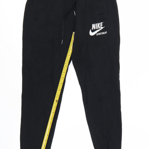 Nike Women's Black Jogger Sweatpants Small Fleece Tapered Fit