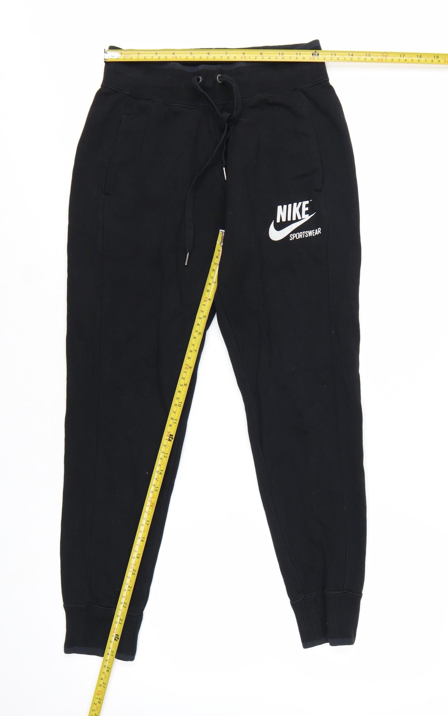 Nike Women's Black Jogger Sweatpants Small Fleece Tapered Fit