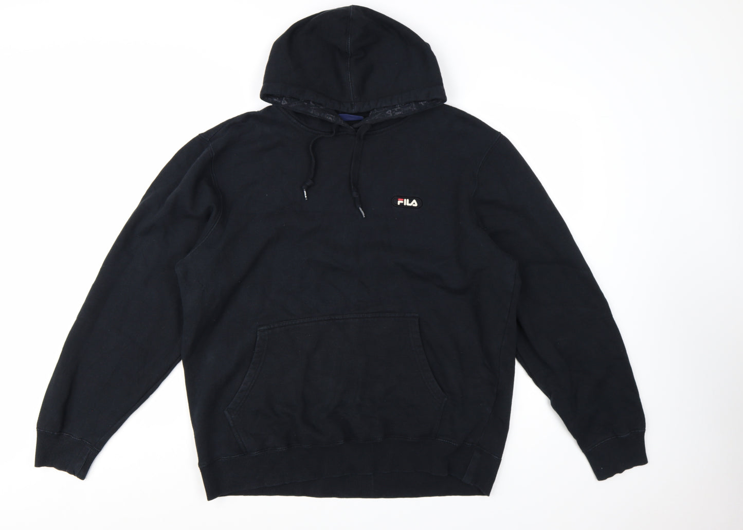Fila Womens Black XXL Pullover Hoodie Cotton Blend Logo