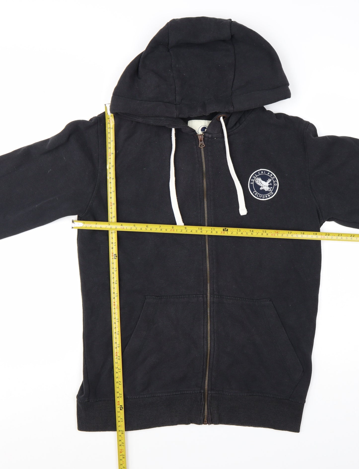 SoulCal & Co Men's Black Full Zip Hoodie M Casual Logo Sweatshirt