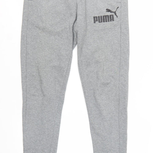 Puma Men's Grey Jogger Trousers Size S Regular Fit Sportswear