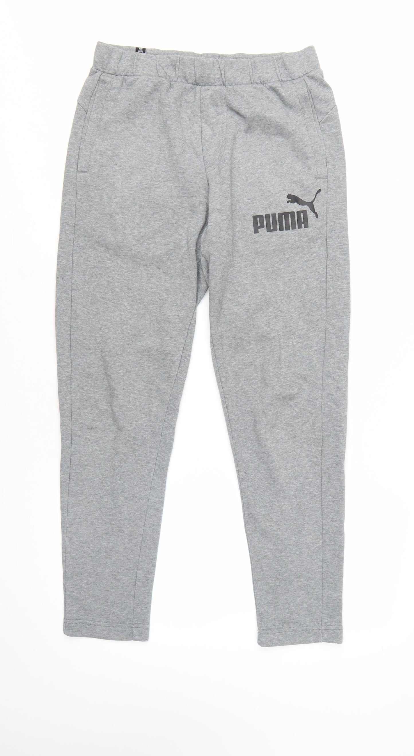 Puma Men's Grey Jogger Trousers Size S Regular Fit Sportswear