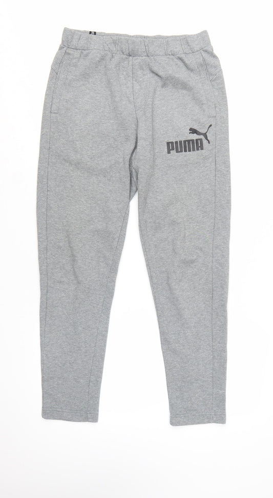 Puma Men's Grey Jogger Trousers Size S Regular Fit Sportswear