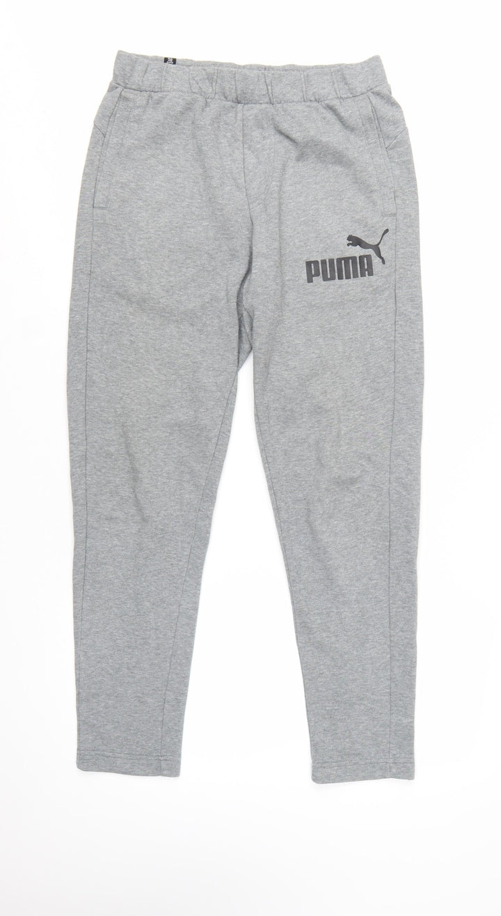 Puma Men's Grey Jogger Trousers Size S Regular Fit Sportswear