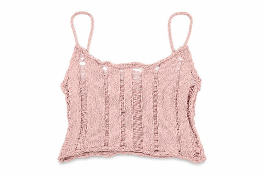 Front view of Urban Outfitters Women’s Pink Knit Camisole Tank Top M