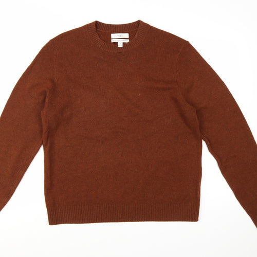 Marks and Spencer Men's Brown Lambswool Crew Neck Jumper M