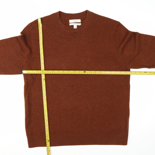 Marks and Spencer Men's Brown Lambswool Crew Neck Jumper M