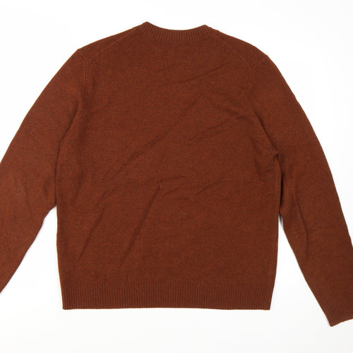 Marks and Spencer Men's Brown Lambswool Crew Neck Jumper M