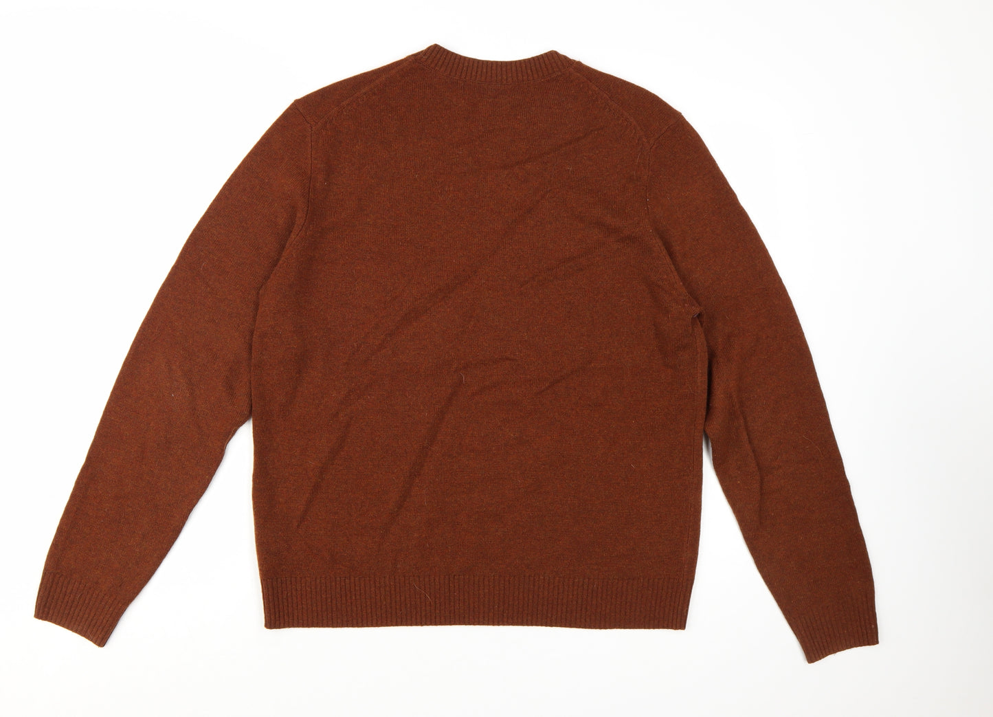 Marks and Spencer Men's Brown Lambswool Crew Neck Jumper M
