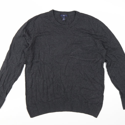 Gap Men's Grey Cotton Crew Neck Pullover Jumper Size L