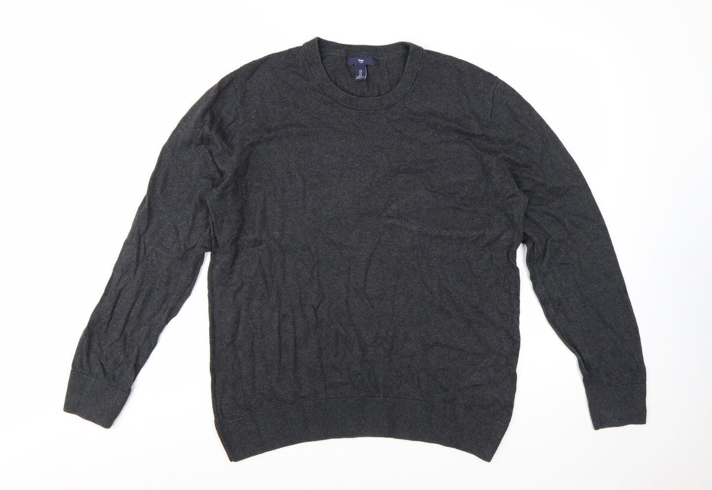 Gap Men's Grey Cotton Crew Neck Pullover Jumper Size L