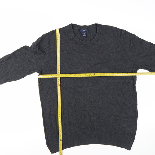 Gap Men's Grey Cotton Crew Neck Pullover Jumper Size L