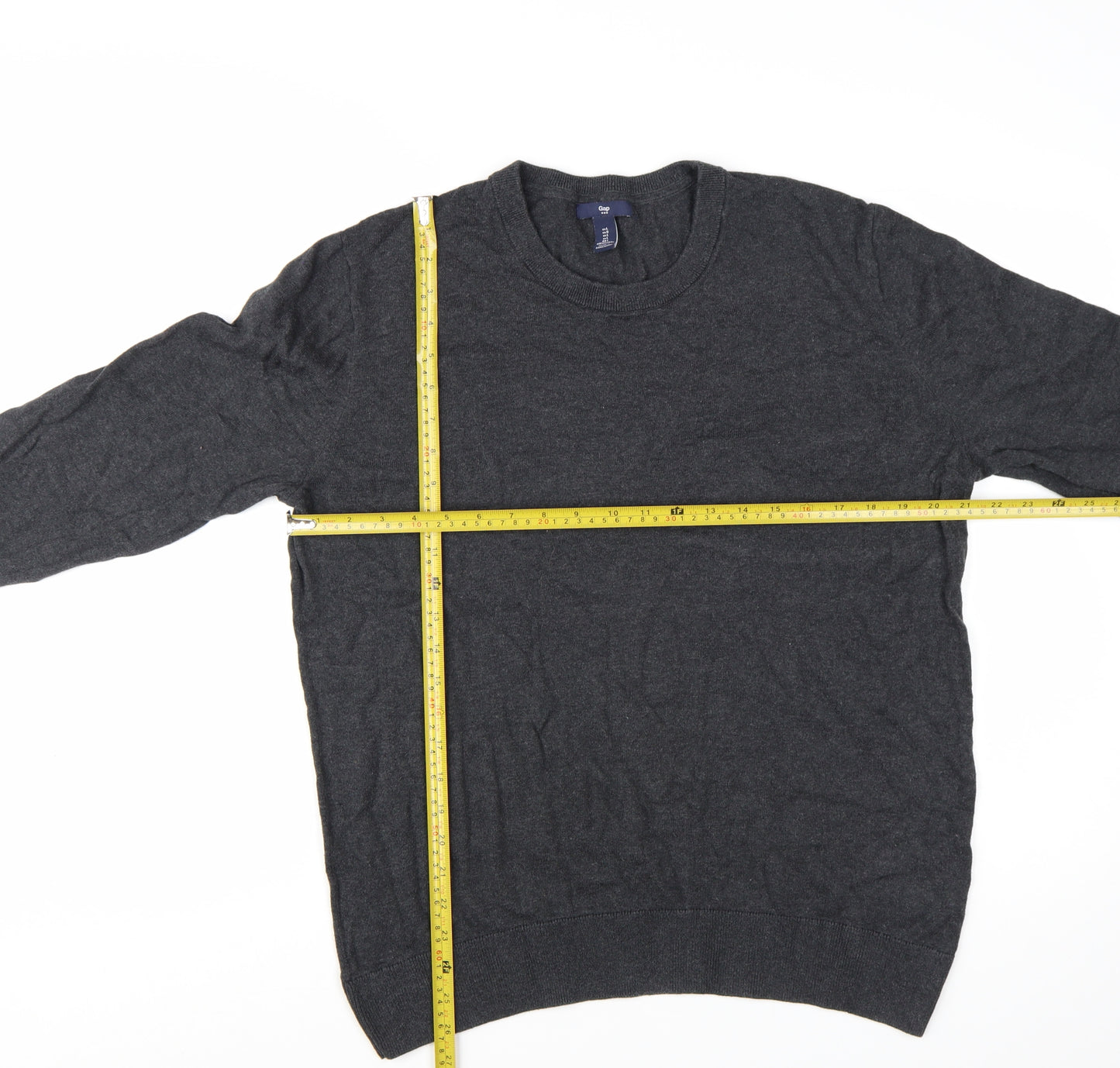 Gap Men's Grey Cotton Crew Neck Pullover Jumper Size L