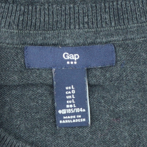 Gap Men's Grey Cotton Crew Neck Pullover Jumper Size L