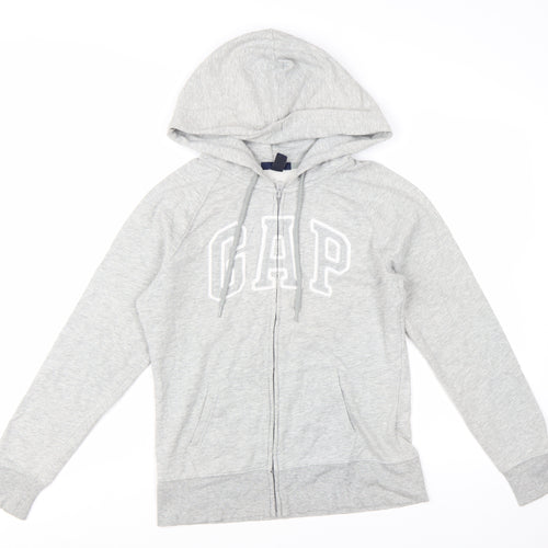 GAP Women's Grey Full Zip Hoodie Small Cotton Blend Casual