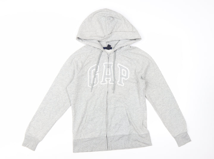 GAP Women's Grey Full Zip Hoodie Small Cotton Blend Casual