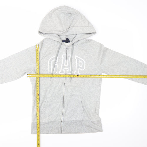GAP Women's Grey Full Zip Hoodie Small Cotton Blend Casual