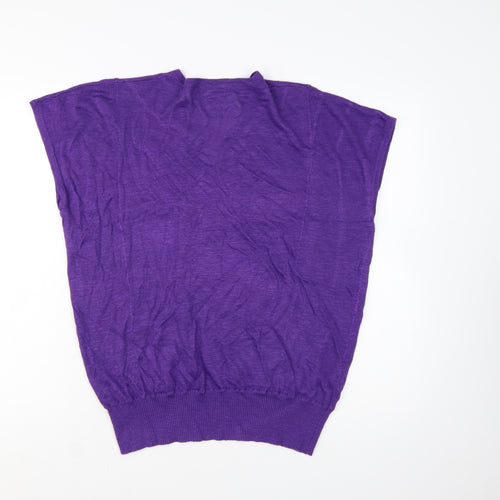 Emreco Women's Purple Henley Knit Jumper Size 16 V-Neck Lightweight