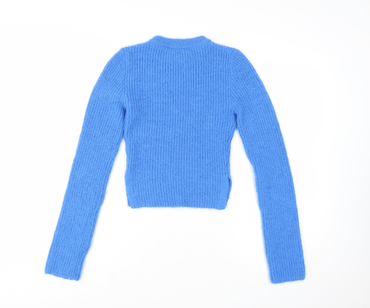 ZARA Women’s Blue Knit Pullover Jumper Size S Crew Neck Long Sleeve