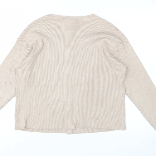 Marks and Spencer Women Beige Size 16 Cardigan Knit Jumper