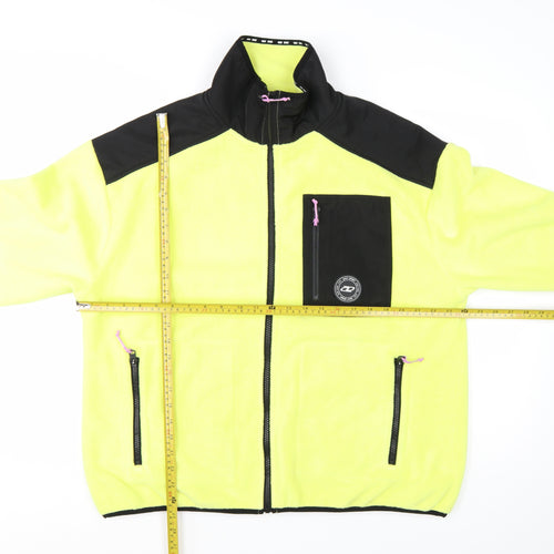 DKNY Women’s Yellow Fleece Zip Jacket L Sportswear Style