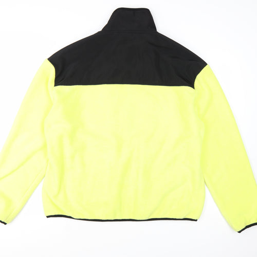 DKNY Women’s Yellow Fleece Zip Jacket L Sportswear Style