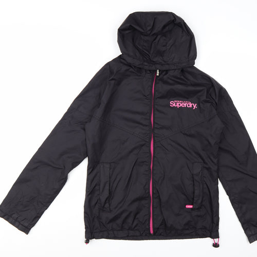 Superdry Womens Black Hooded Windbreaker Jacket M