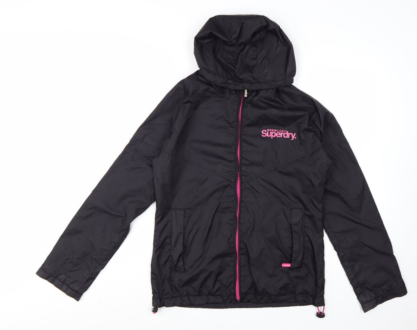 Superdry Womens Black Hooded Windbreaker Jacket M