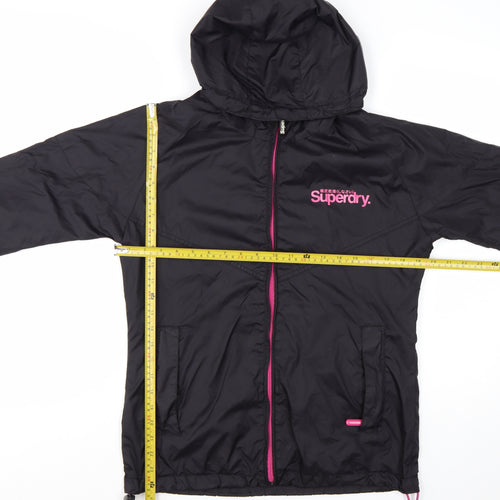 Superdry Womens Black Hooded Windbreaker Jacket M