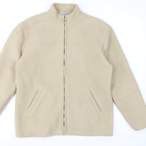 Wallis Women Beige Fleece Zip Jacket M Lined Warm Casual Style