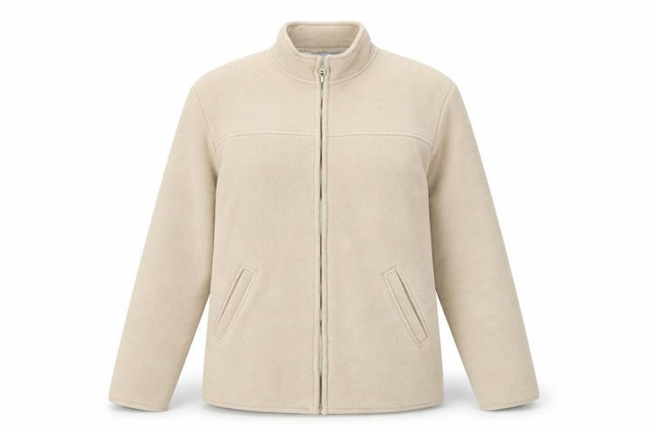 Wallis Women Beige Fleece Zip Jacket M Lined Warm Casual Style