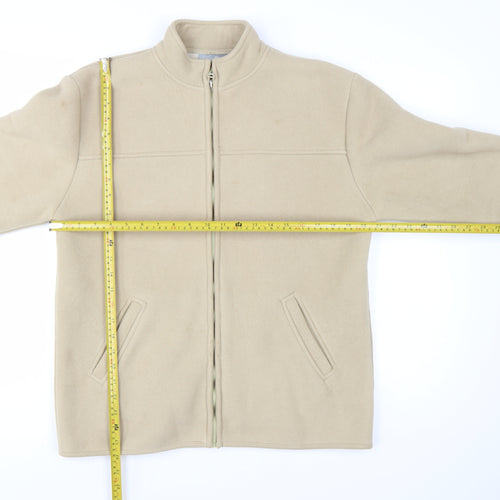 Wallis Women Beige Fleece Zip Jacket M Lined Warm Casual Style