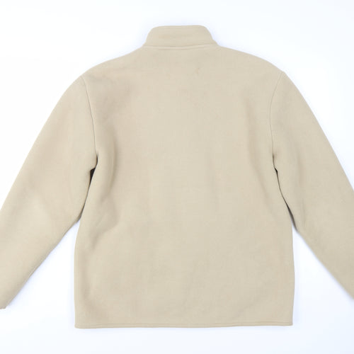 Wallis Women Beige Fleece Zip Jacket M Lined Warm Casual Style