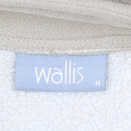 Wallis Women Beige Fleece Zip Jacket M Lined Warm Casual Style