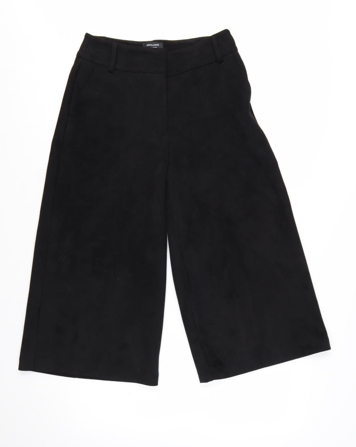 JD Williams Women’s Black Wide-Leg Cropped Trousers Size 10