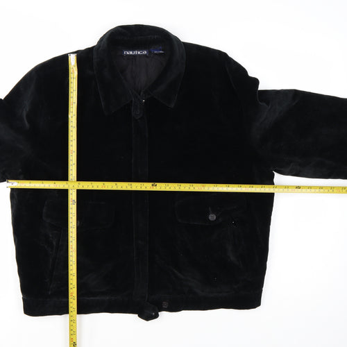 Nautica Women’s Black Velvet Cotton Bomber Jacket Size 12