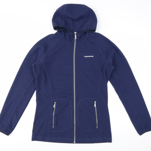 Craghoppers Womens Blue Full Zip Hoodie UK 10 Fleece Jacket