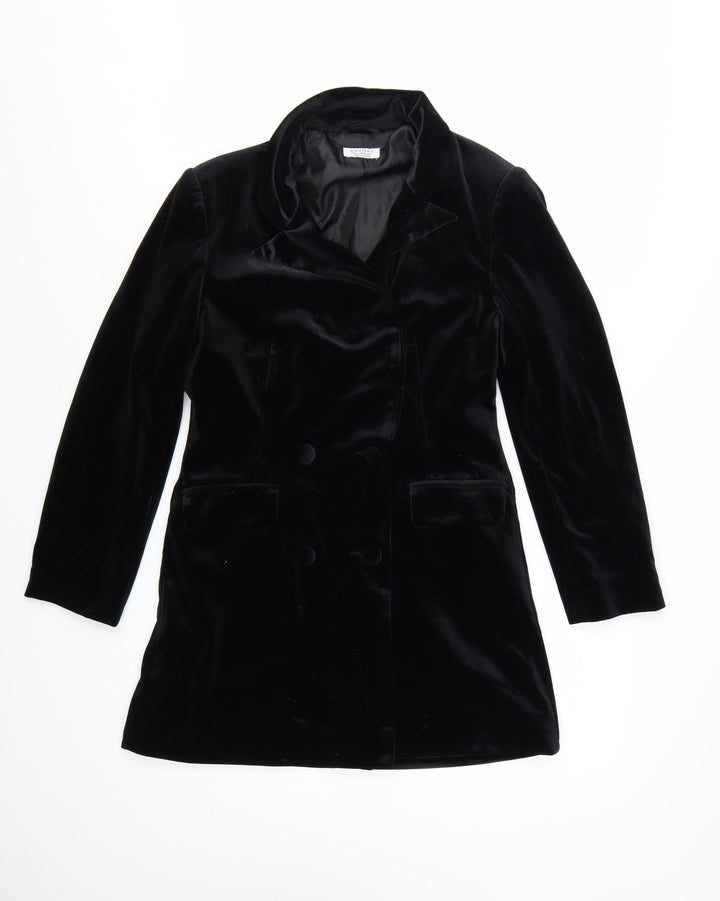 Miss Selfridge Petites Black Velvet Jacket Dress UK 10