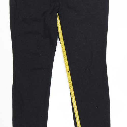 H&M Men's Black Wool Blend Slim Fit Tapered Trousers Size L 34 in